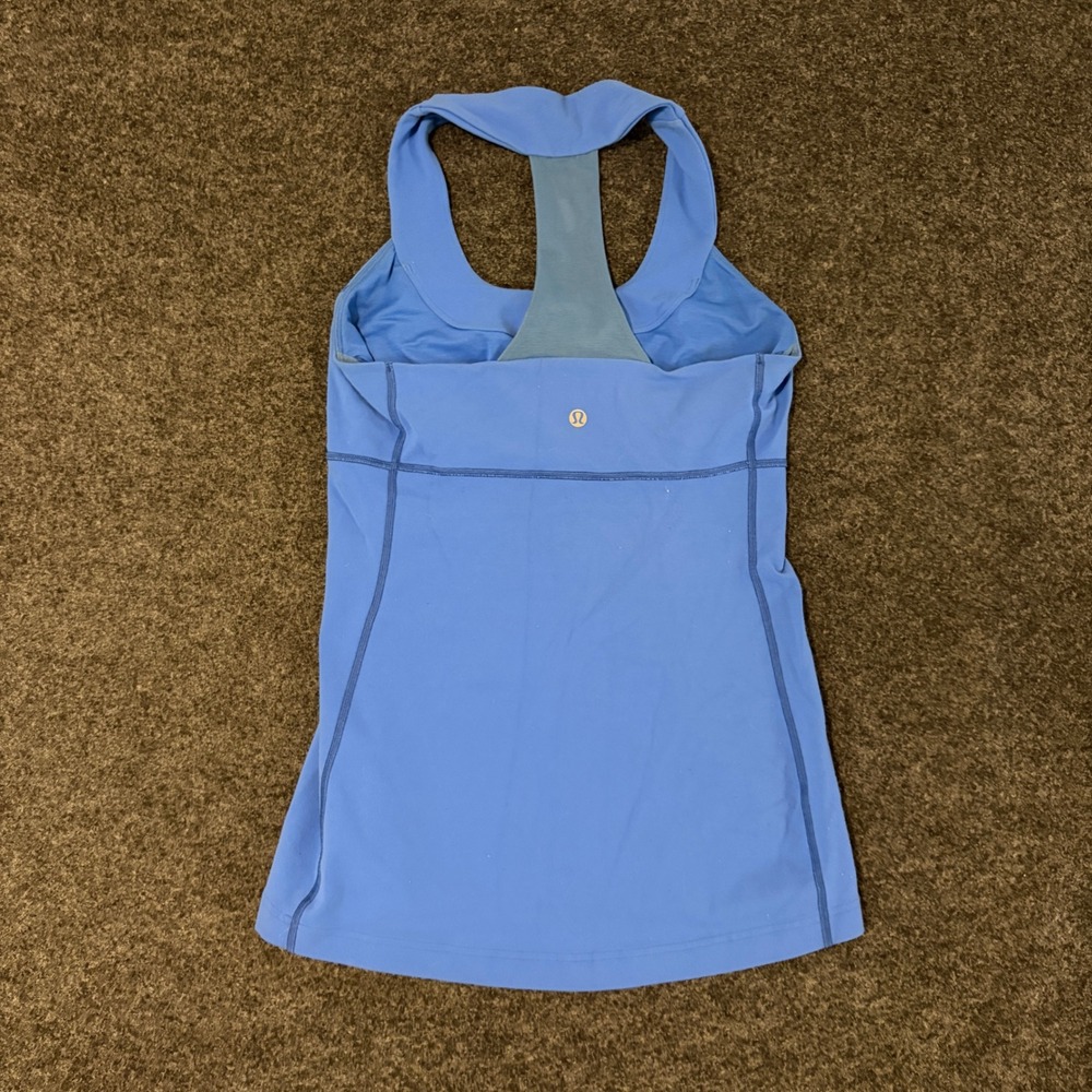 Lululemon Athletica Blue Racerback Tank Top with Built-in Bra Size 8